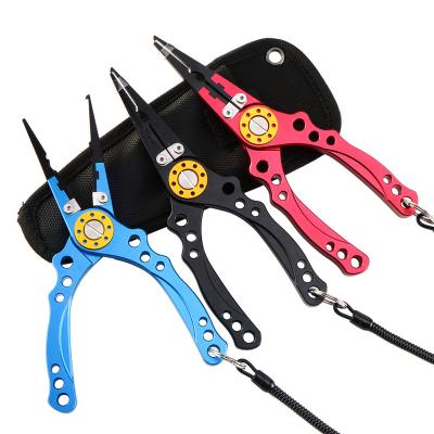 China Line Cutter Stainless Steel Durable Remove Hook Tackle Tool Fishing Line Cutter Pliers Scissor Fishing Pliers With Nylon Bag for sale