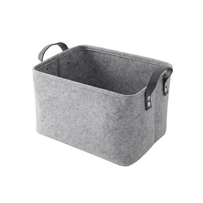 China OEM Eco-friendly High Quality Polyester Felt Cloth Toy Storage Durable Felt Basket Box for sale