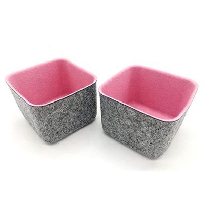 China Durable High Quality 2022 OEM Polyester Felt Durable Fabric Toy Storage Felt Basket Box Storage Container for sale