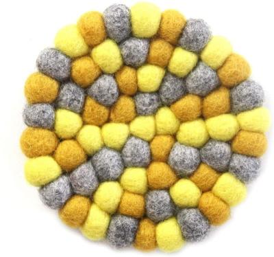 China Amazon Washable Handmade Wool Dryer Balls Felt Ball Set Mat For Coffee Cups for sale