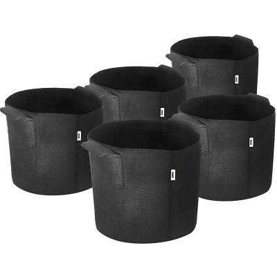 China Felt 3 Gallon Bag novedades5-Pack Grow Felt Bags Pots Aeration Container with Strap Handles for Garden and Planting Black for sale