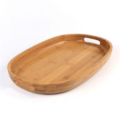 China Eco Friendly Bamboo Breakfast Tray Pizza Acacia Sublimation Log Serving Tray with Handle for Food, Coffee and Tea for sale