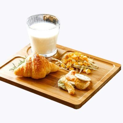 China Eco-Friendly Bamboo Gifts Supplier Christmas Tea Breakfast Rectangular Wooden Bamboo Serving Tray for Hotel and Home Restaurant for sale