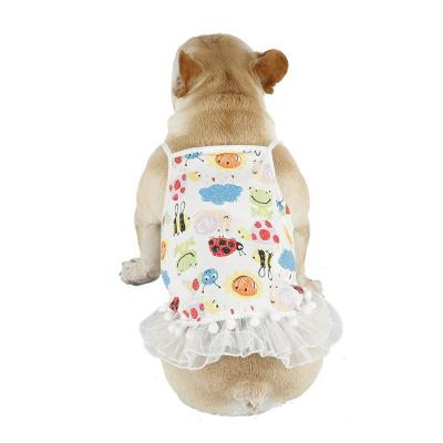 China Fashion 2021 Summer Pet Pencil Drawing Vest Teddy Fight Dog Clothes New Small And Medium Dogs for sale