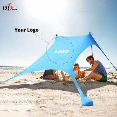 China 123sports High Quality Snow Field Nail - Lightweight Lycra Fabric Instant Pop Up Tent Sunshade Beach Sun Shade With Sandbag Anchors And Pegs for sale