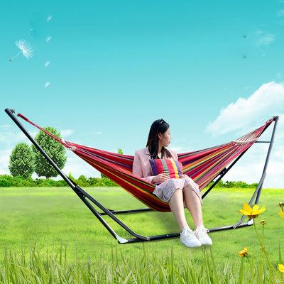 China Modern Outdoor Portable Camping Hammock Garden Sports Swing Canvas Home Stripe Hang Travel Hammock for sale