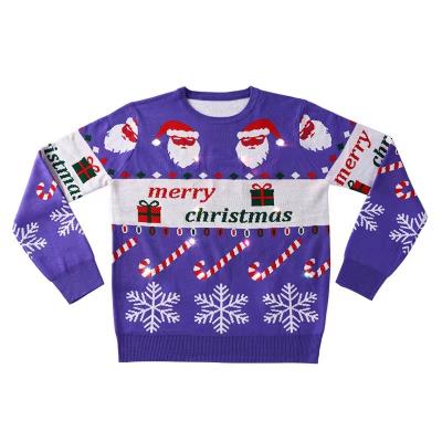 China Popular Led Lit Christmas Sweater Santa Claus Gift Jacquard Adult Unisex Novelty Knitted Pullover Anti-Wrinkle For Holiday Celebration for sale