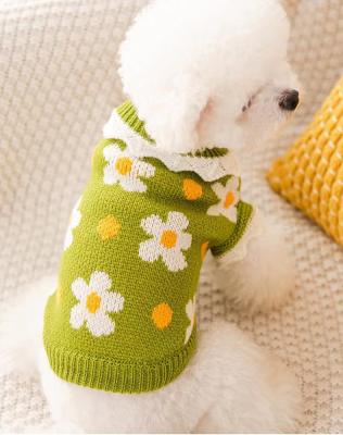 China Custom Flower Design Green Color Lace Thermal Neckline Teddy Dog Vest Clothes Pet Accessories China Manufacturers Stocked OEM & ODM for sale