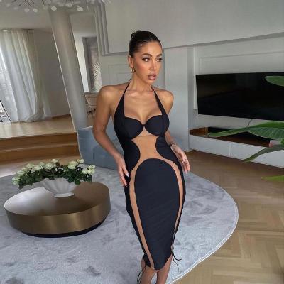 China 2022 new trend Anti-wrinkle fashion ladies sexy backless sleeveless casual club bodycon evening hot sale slim elegant women dress for sale