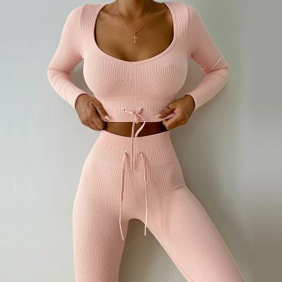 China Sexy Seamless Candy Viable Fitness Suit, Sweat Absorbent, Breathable and Quick Dry Long Sleeve Yoga Suit for Women for sale