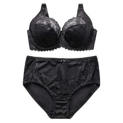 China 2021 new wholesale QUICK DRY steel ring lace thin bra and brief sets for sale