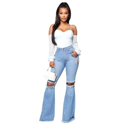 China QUICK DRY thin casual women's elastic jeans pants plus size ripped jeans women for sale