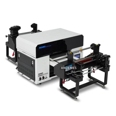 China Kleiderdruckmaschine 6 Farben A3 Größe UV-LED-Uv-Flachbodendruckmaschine Rollendruckmaschine 3060 UV-DTF-Drucker mit Lack zu verkaufen