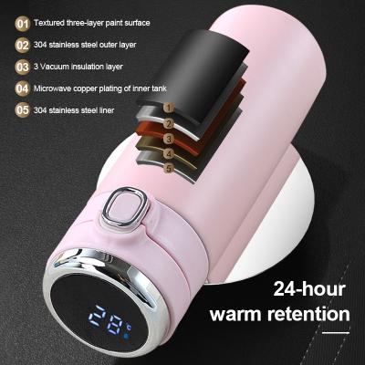 China Sustainable Fancy Black Smart Water Bottle Vacuum Insulated Digital Vacuum Flask for sale