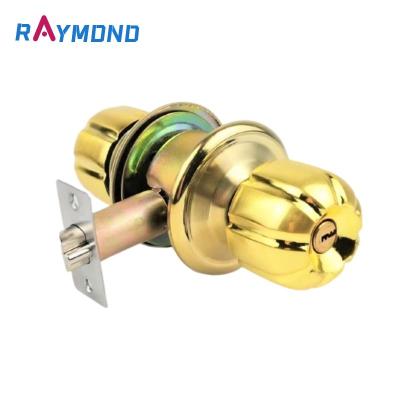 China Cylindrical door lock gold knob stainless steel ball lock or luxury zinc alloy lock zinc alloy front door knob locked for wooden door for sale