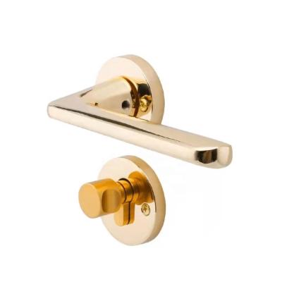 China Modern high-end zinc alloy luxury silent door handle and door lock handle and lock for interior doors for sale