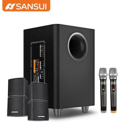 China SANSUI Q3 2.1 Mini System home theater DJ speaker box wireless home theater system with APP/USB/bluetooth for sale