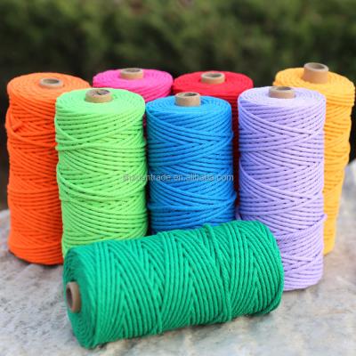 China Home Decor Twisted Bags Round Sustainable Support 3mm Cotton Macrame Ropes For Canada Market for sale