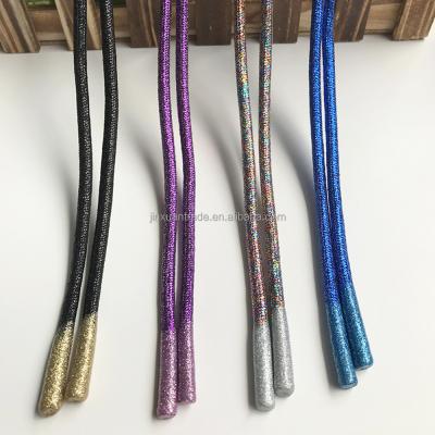 China Fashionable Glitter Shiny Spotted Metallic 125CM Length Custom Cord String Twine For Hoodies for sale