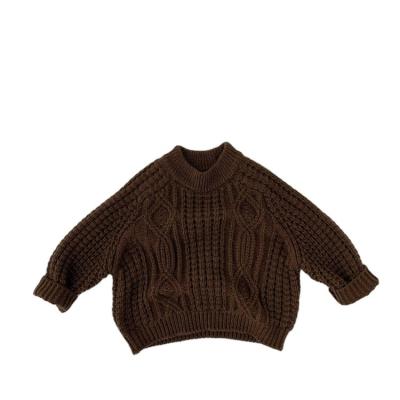 China Chunky Sweater Children's Pullover Solid Color Pullover Pin Tops Solid Color Twist Sweater for sale