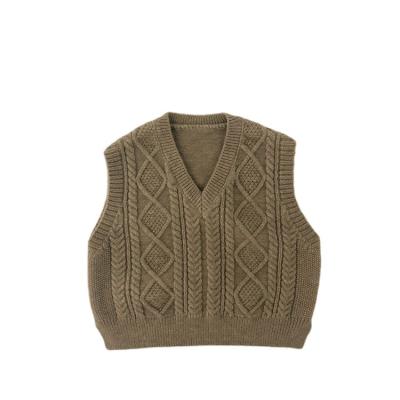 China Sweater 3-24 Months Long Sleeve V-Neck Knitted Outer Vest Children's Clothing New Children's Clothing Vest Cashmere Sweater for sale