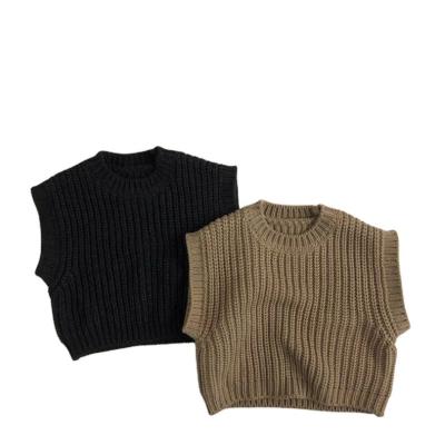 China Loose and Comfortable Sweater Vests for Kids Girls Clothes Sweater Short Sleeve Patterns Children's Knitting Vest for sale