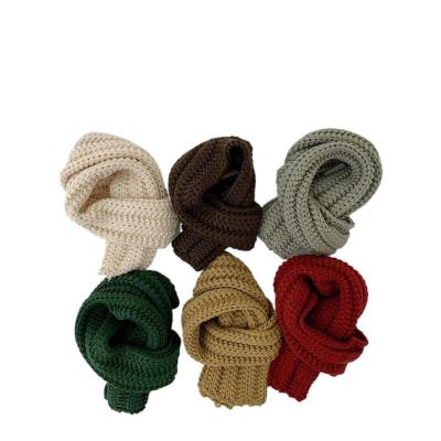 China New Japanese and Korean children's warm Korean style baby windproof autumn and winter solid color CIA transaction whole soft knitted scarf for sale