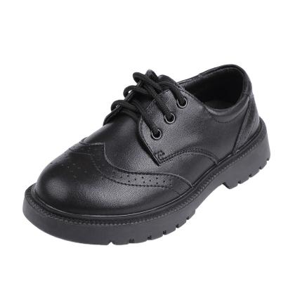 China EVERGREEN Princess bows school high quality genuine leather black pupil student kids stylish kids girls shoes leather girlr for sale