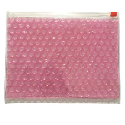 China Customized Recyclable 3 Side Air Bubble Sealed Zipper Bags, Shock Proof Bag With Slider Zip Lock For Fragile for sale