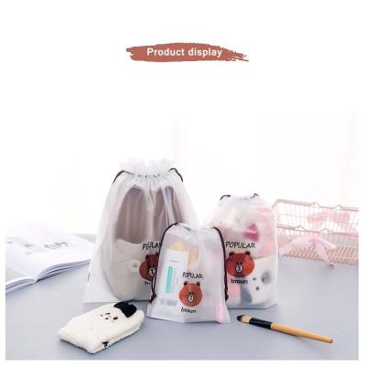 China Small Disposable Promotion Gift Bag Cotton Drawstring Pouch Bags Print EVA Frosted Plastic Package PE Customized Engraving Printing 1000 Pcs for sale