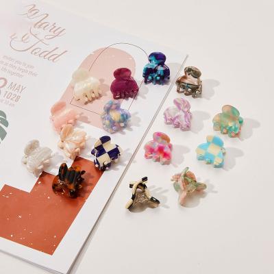 China Cute Colorful Mini Hair Claw Clips Ladies Hair Accessories Factory Direct Selling Cellulose Acetate Fixed Claw Hair Accessories Wholesale for sale