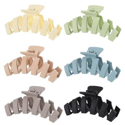 China Factory Direct Sales Fixed Hair Clips Acrylic Clip Matte Texture Grip Hair Claw Single Solid Color Hair Claw Clips For Women for sale