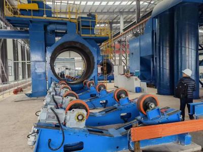 China 3LPE Coated Pipe Line Steel Pipe Out Wall Shot Blasting Machine Heat And Cold Resistance for sale