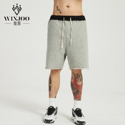 China Custom Made High Quality Anti-wrinkle Drawstring Solid Color Mens Terry Fleece Cotton Casual French Jogger Shorts For Men for sale