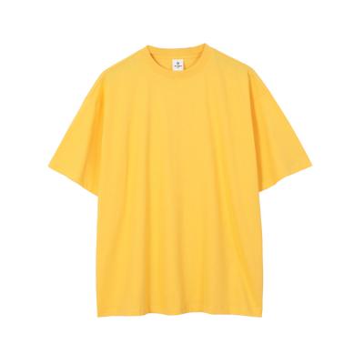 China Anti-wrinkle 210 gsm high quality plain weave vintage loose o-neck plain white t-shirt oversized t-shirt for men for sale