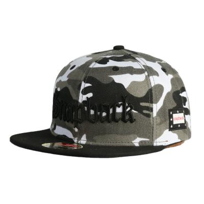 China 2021 New Design Camouflage Supercrew Snapback Hat Embroidery Army Flat Baseball Cap Hat 2021 Wholesale Customized Flat Brim for sale