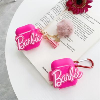 China Luxury Fashion Ladies Girl Bowknot Silicone Earpod Case With Plush Ball Earphone Cover Device For Airpod 1 2 pro For Air 3 Pods for sale