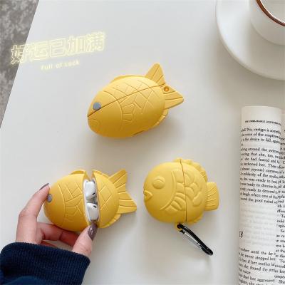 China Custom Fanshion 2022 3D Cartoon Fish Korean Designer Soft Silicone Earphone Cover Device Case For Airpod 1 2 3 For Apple Airpods pro for sale