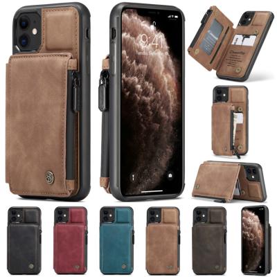 China Luxury Magnetic Shockproof Flip Pu Leather Wallet With Card Holder Cell Phone Case For iPhone 11 12 13 pro 7 8 plus max For Samsung S21 for sale