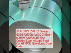 JIS G 3321 55% 32 Gauge G550 Az150g Az120 0.43mm 0.4mm Aluminum Zinc Coated Steel Aluzinc Steel Coi Gl PPGL Galvalume Steel Coils