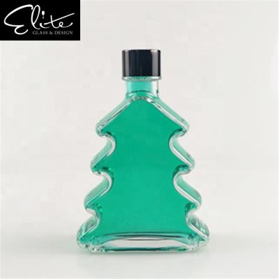 China Empty Personal Care Pine 200ml Clear Christmas Tree Diffuser Tubular Glass Bottle Diffuser Bottle Glass for sale