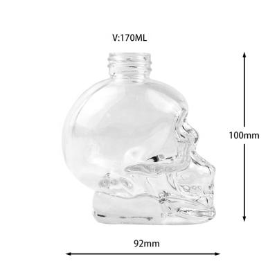 China Personal Care Wholesale Customized Colored Glass Skull Reed Diffuser Glass Perfume Bottles Clear Empty for sale