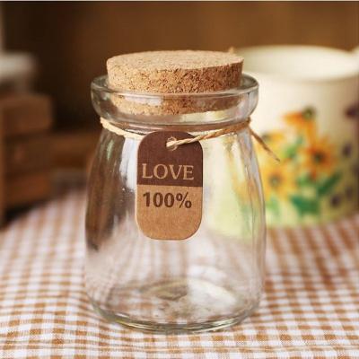 China 100ml Milk Pudding Jar Candy Glass Gottle Pudding Jar With PE Lid for sale