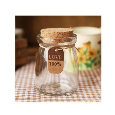 China Hot Selling High Quality 100ml Glass Pudding Jar Glass Milk Bottles With PE Lid for sale