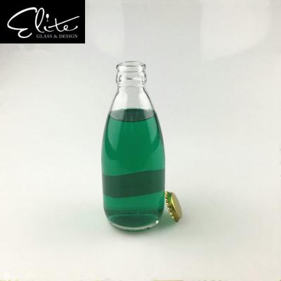 China Beverage Low Price Round Beverage Glass Bottle 200ml With Crown Lid for sale