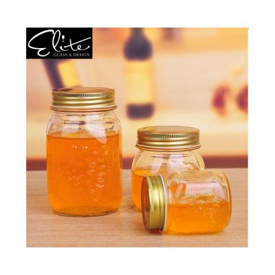 China Hot Sales 150ml 300ml 500ml 1000ML Mason Jar Glass Candy Food Bottle With Screw Lid Honey Glass Storage Jar for sale