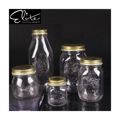 China Low Price 150ml 300ml 500ml 1000ML Mason Jar Glass Candy Food Bottle With Screw Lid Honey Storage Jars Glass for sale