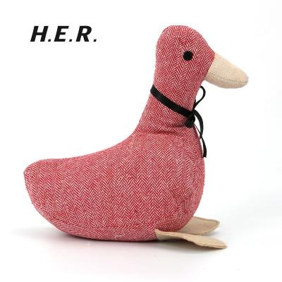 China Modern Chinese Factory Beautiful Duck Door Stop Decorative Fabric Animal Door Stopper Animal Pink for sale