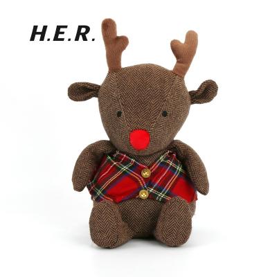 China Customized Modern Cute Plush Christmas Reindeer Door Stop Animal Door Stopper Modern Customized Animal Door Stopper for sale