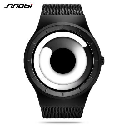 China SINOBI Stylish Fashion Vortex Concept Men Quartz Watch Men's Stainless Steel Band Unique Creative Dial Wrist Watches S9659G for sale